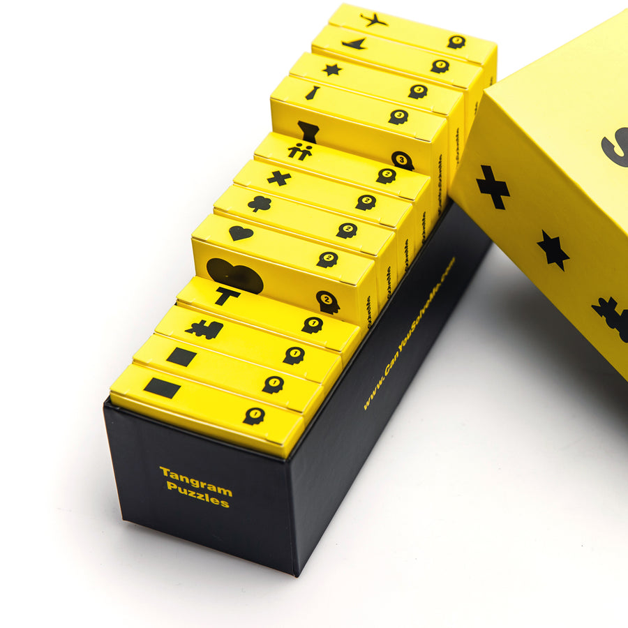 The full collection of Can You Solve Me? puzzles packed together in the gift set
